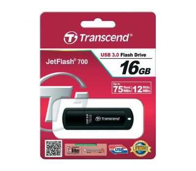 Флешка USB 3.0 Transcend JetFlash 700 16GB чорний