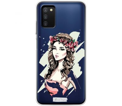 Чохол для Samsung Galaxy A03s (A037) MixCase дівчина з квітами у волоссі