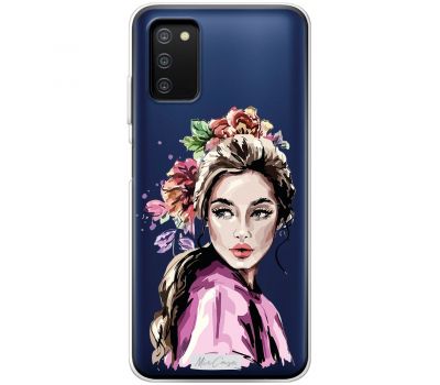 Чохол для Samsung Galaxy A03s (A037) MixCase дівчина дівчина з квітами