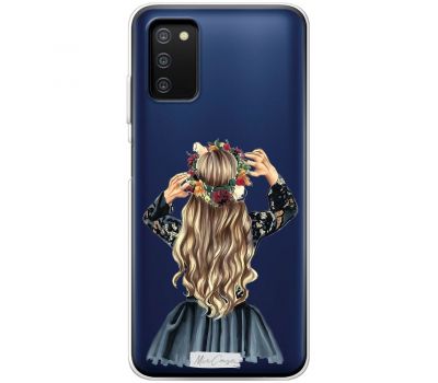 Чохол для Samsung Galaxy A03s (A037) MixCase дівчина з квітковим вінком