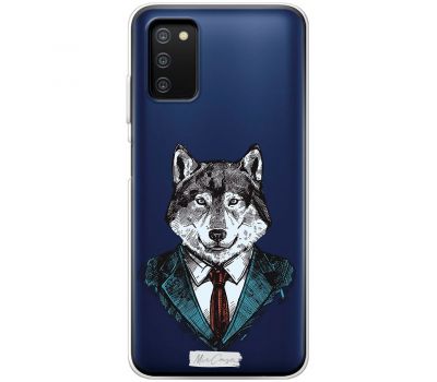 Чохол для Samsung Galaxy A03s (A037) MixCase тварини вовк у костюмі