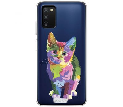 Чохол для Samsung Galaxy A03s (A037) MixCase тварини кольорове кошеня