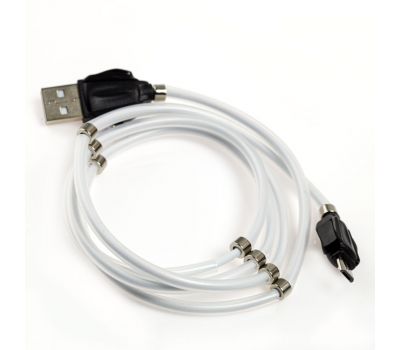 Кабель USB Moxom MX-CB46 microUSB Magnetic clips 2.4A 1m білий 2791995