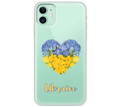 Чохол для iPhone 11 MixCase патріотичні серце з квітами 2792228