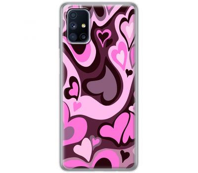 Чохол для Samsung M51 (M515) MixCase день закоханих серця на рожевому