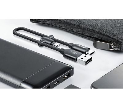 Кабель USB Baseus U-shaped Portable Type-C/Lightning Cable чорний 2802200