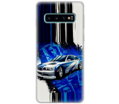 Чохол для Samsung Galaxy S10 (G973) MixCase авто бмв на синьому