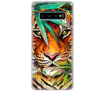Чохол для Samsung Galaxy S10 (G973) MixCase звірі тигр у листі