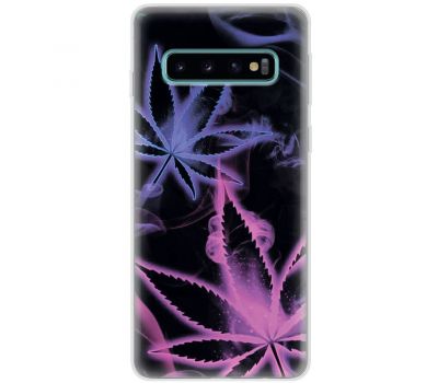 Чохол для Samsung Galaxy S10 (G973) MixCase трава листя на чорному