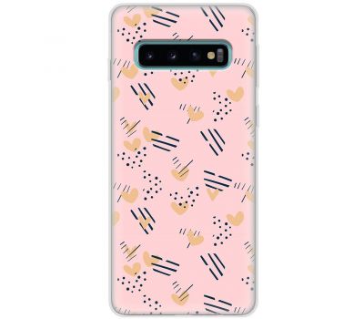 Чохол для Samsung S10 (G973) MixCase день закоханих серця на рожевому