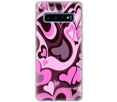 Чохол для Samsung S10 (G973) MixCase день закоханих серця на рожевому