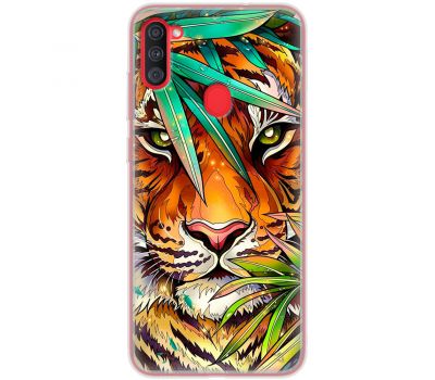 Чохол для Samsung Galaxy A11 / M11 MixCase звірі тигр у листі