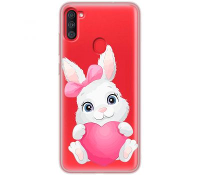 Чохол для Samsung Galaxy A11 / M11 MixCase день закоханих заєць із серцем