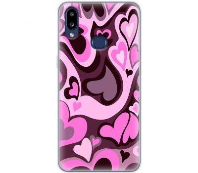 Чохол для Samsung Galaxy A10s (A107) MixCase день закоханих серця на рожевому