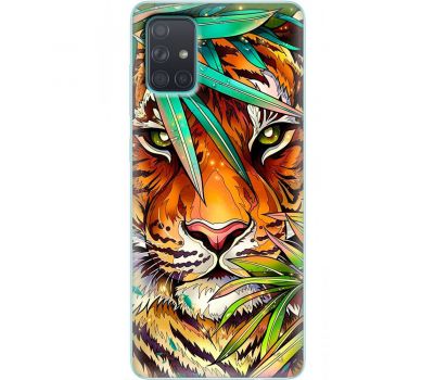 Чохол для Samsung Galaxy A71 (A715) MixCase звірі тигр у листі