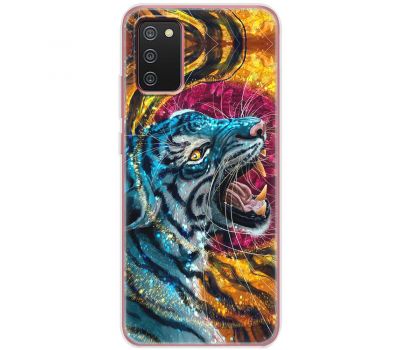 Чохол для Samsung Galaxy A02s (A025) MixCase звірі білий тигр у квітах