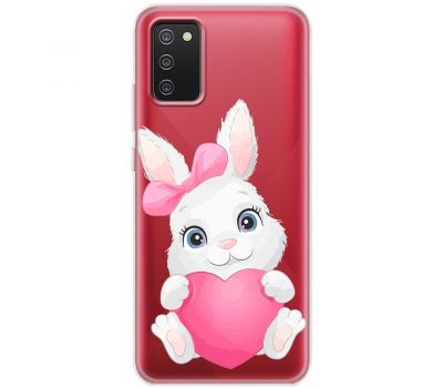 Чохол для Samsung A02s (A025) MixCase день закоханих заєць із серцем