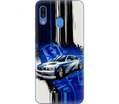 Чохол для Samsung Galaxy A20/30 MixCase авто бмв на синьому