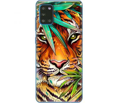 Чохол для Samsung Galaxy A31 (A315) MixCase звірі тигр у листі