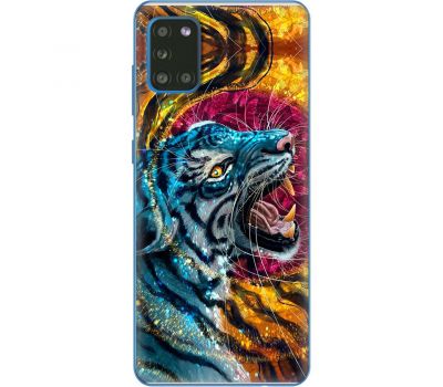 Чохол для Samsung Galaxy A31 (A315) MixCase звірі білий тигр у квітах