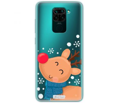 Чохол для Xiaomi Redmi Note 9 MixCase новий рік олень у шалику