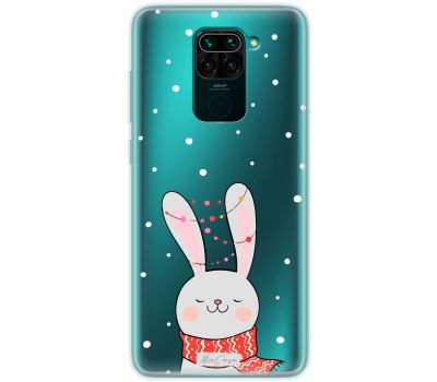 Чохол для Xiaomi Redmi Note 9 MixCase новий рік заєць у шалику