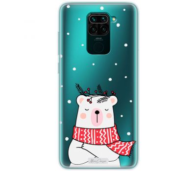 Чохол для Xiaomi Redmi Note 9 MixCase новий рік ведмедик з шарфом