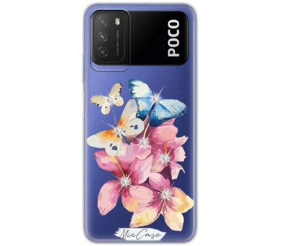 Чохол для Xiaomi Poco M3 Mixcase стрази дизайн 2