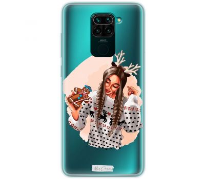 Чохол для Xiaomi Redmi Note 9 MixCase новий рік дівчина в новорічну ніч