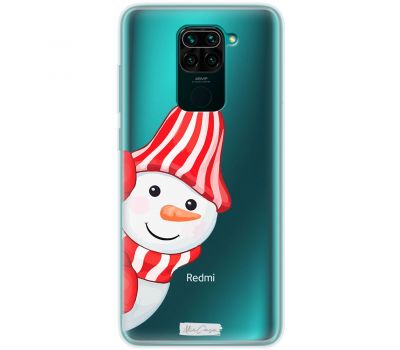 Чохол для Xiaomi Redmi Note 9 MixCase новий рік сніговик у шапці