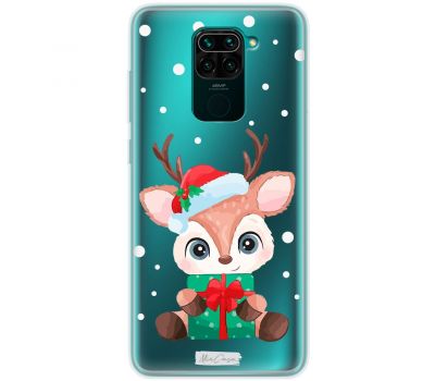 Чохол для Xiaomi Redmi Note 9 MixCase новий рік оленя з подарунком