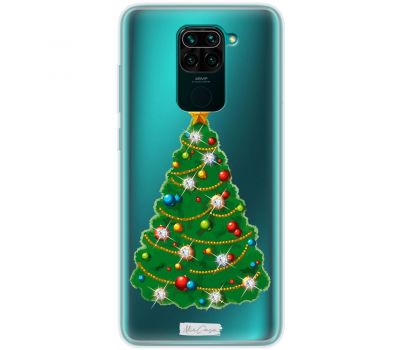 Чохол для Xiaomi Redmi Note 9 MixCase новий рік ялинка зі стразами