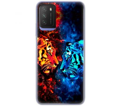 Чохол для Xiaomi Poco M3 MixCase звірі два тигри