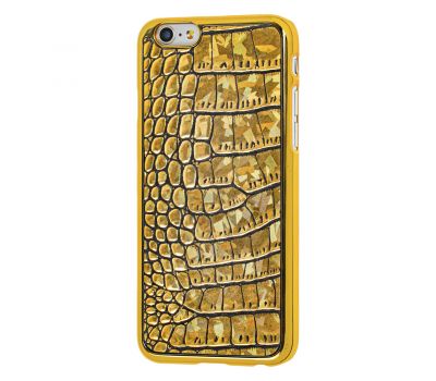Чохол для iPhone 6 Plastic Crocodile золотистий