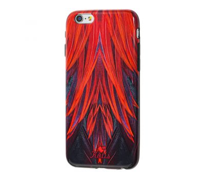 Чохол Glossy для iPhone 6 Feathers помаранчевий