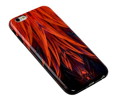 Чохол Glossy для iPhone 6 Feathers помаранчевий 2819630