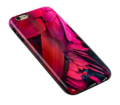 Чохол Glossy Feathers для iPhone 6 червоно-рожевий 2819624