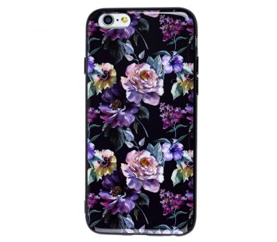 Чохол Glossy Flowers для iPhone 6 чорний