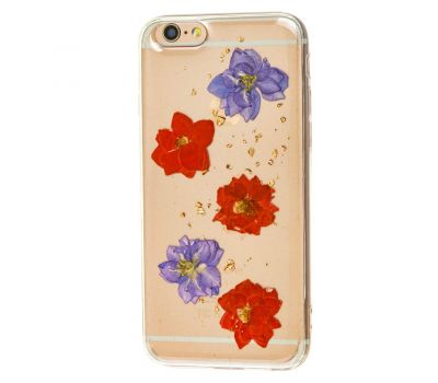 Чохол Nature Flowers для iPhone 6 червоно-фіолетові квіти