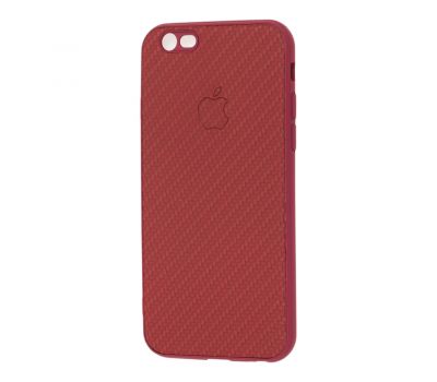 Чохол для iPhone 6 Carbon New темно-червоний