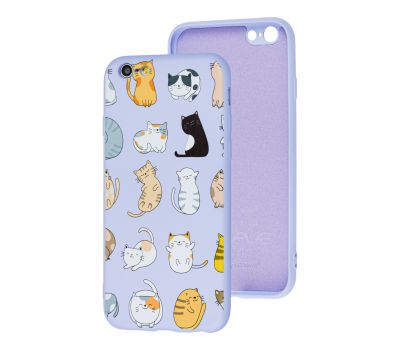Чохол для iPhone 6 / 6s Wave Fancy funny cats / light purple