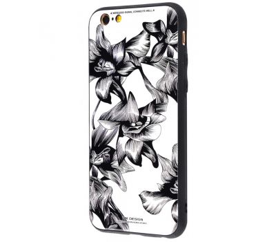 Чохол для iPhone 6 White Knight Pictures Glass чорно-білі квіти