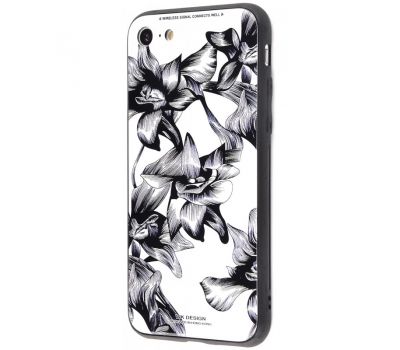 Чохол для iPhone 6 Plus White Knight Pictures Glass чорно-білі квіти