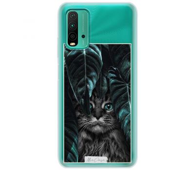 Чохол для Xiaomi Redmi 9T MixCase тварини кіт у лісі