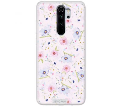 Чохол для Xiaomi Redmi Note 8 Pro MixCase квіти на рожевому