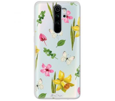 Чохол для Xiaomi Redmi Note 8 Pro MixCase квіти та білий метелик