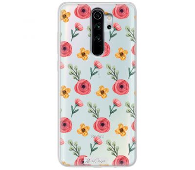 Чохол для Xiaomi Redmi Note 8 Pro MixCase квіти червоні