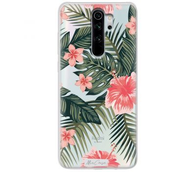 Чохол для Xiaomi Redmi Note 8 Pro MixCase квіти зелена червона