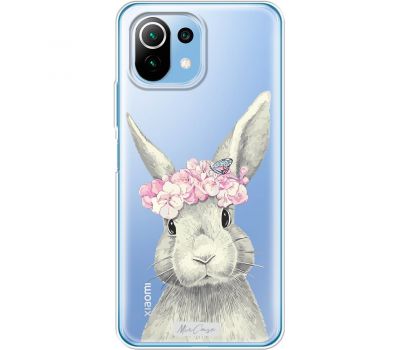 Чохол для Xiaomi Mi 11 Lite MixCase тварини кролик з квітами