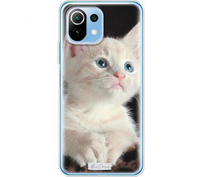 Чохол для Xiaomi Mi 11 Lite MixCase тварини біле кошеня